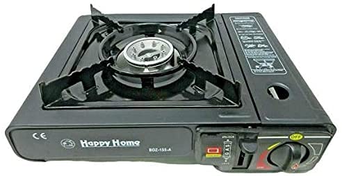 Super Grills Portable Camping Gas Cooker Single Burner Stove Automatic Ignition System Compact Portable Outdoor Gas Stove,Butane BBQ Outdoor Party Stove with Carry Case (Black)