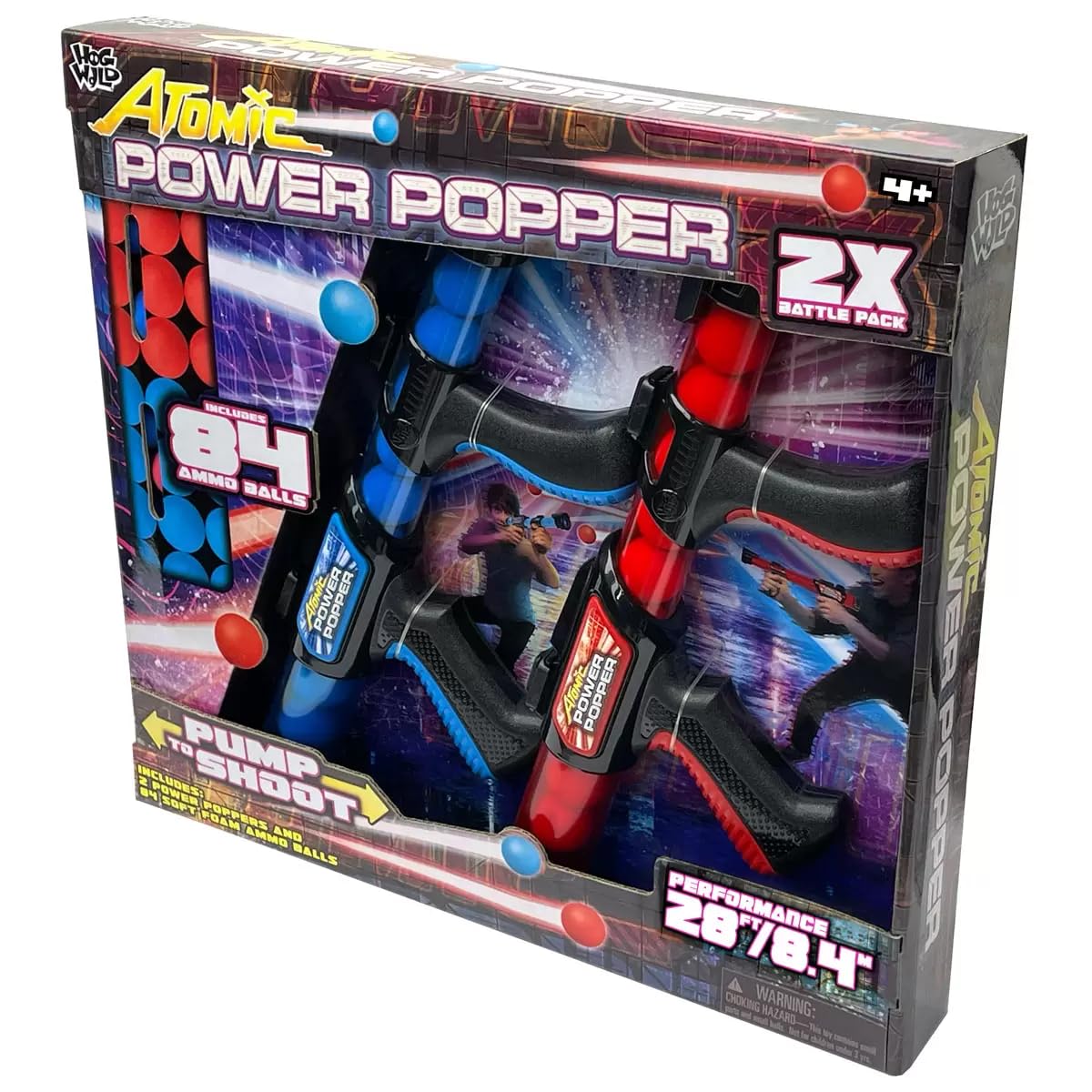 Atomic Power Popper 2 Blaster Battle Pack With 84 Foam Balls (4+ Years)