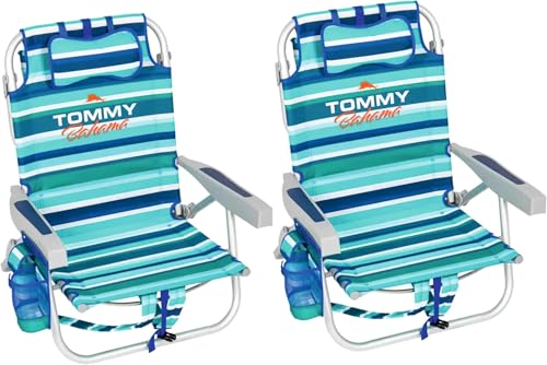 Tommy Bahama Backpack Beach Chair Pack of 2 Aluminum Green