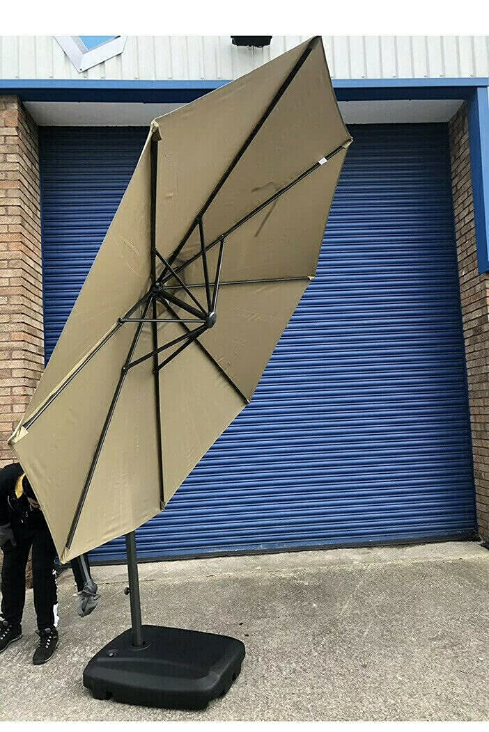 Super 3M Outdoor Parasol Patio Sun Shade Garden Banana Cantilever Umbrella with Base