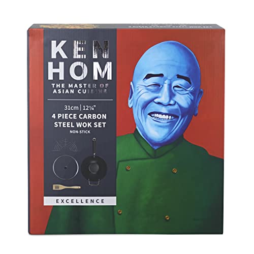 Ken Hom Carbon Steel Non Stick Wok Set