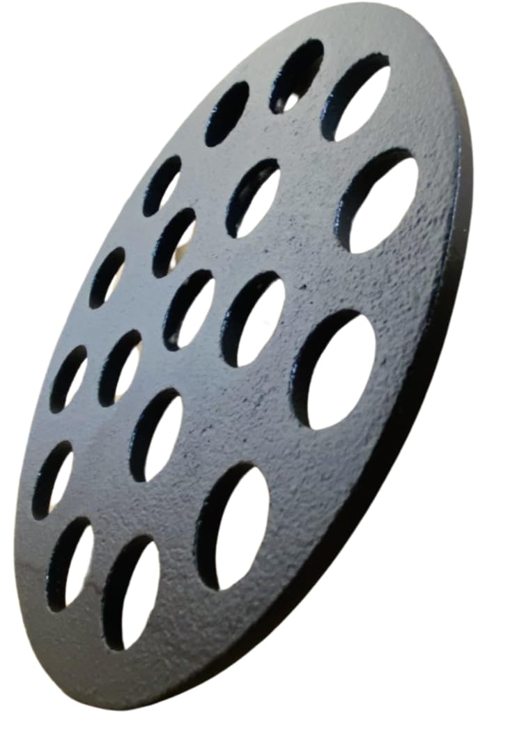 Super Grills Kamado Fire Bottom Charcoal Grate Cast Iron Round 6.1 Inch - Essential Camping Accessories, Kitchen Accessories for Barbecue Grill, High Heat BBQ Charcoal Plate Fit 15.5cm