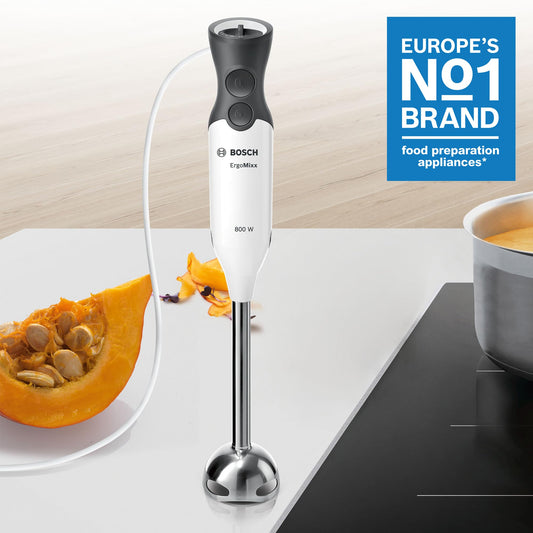 Bosch ErgoMix Hand Blender MS6CA4150G with mini chopper, whisk, 12 speeds, 800 W White/Anthracite
