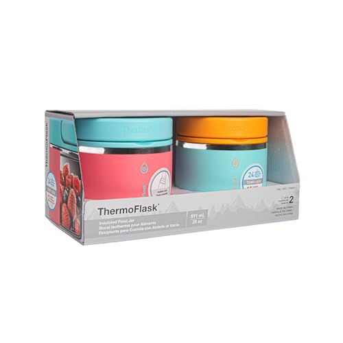 Thermo Flask 20oz Insulated Food Jar, 2-pack
