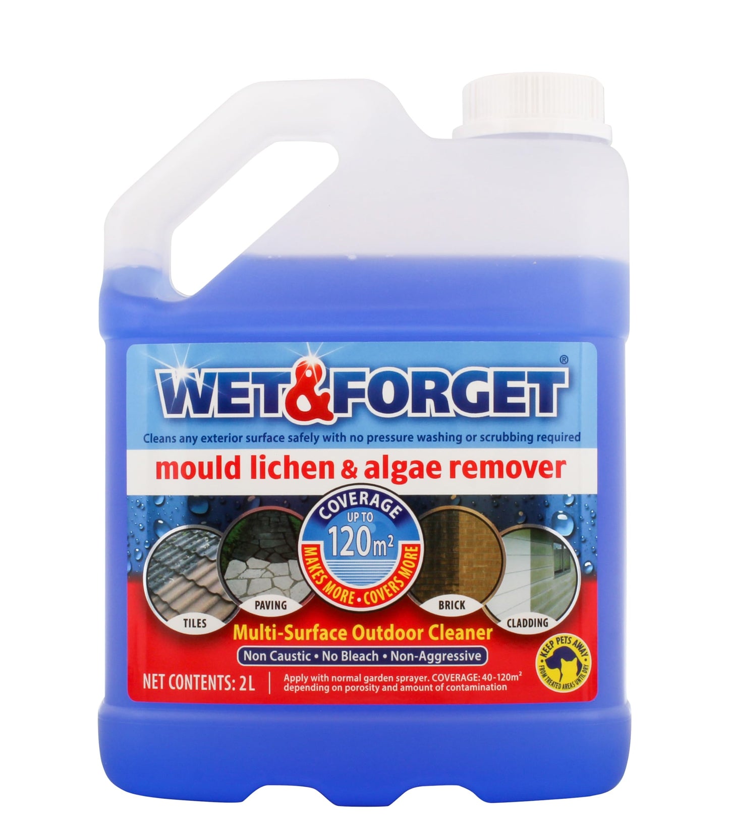 Wet & Forget Mould, Lichen & Algae Remover, Outdoor Cleaning Solution, Black Mould Remover, Bleach Free