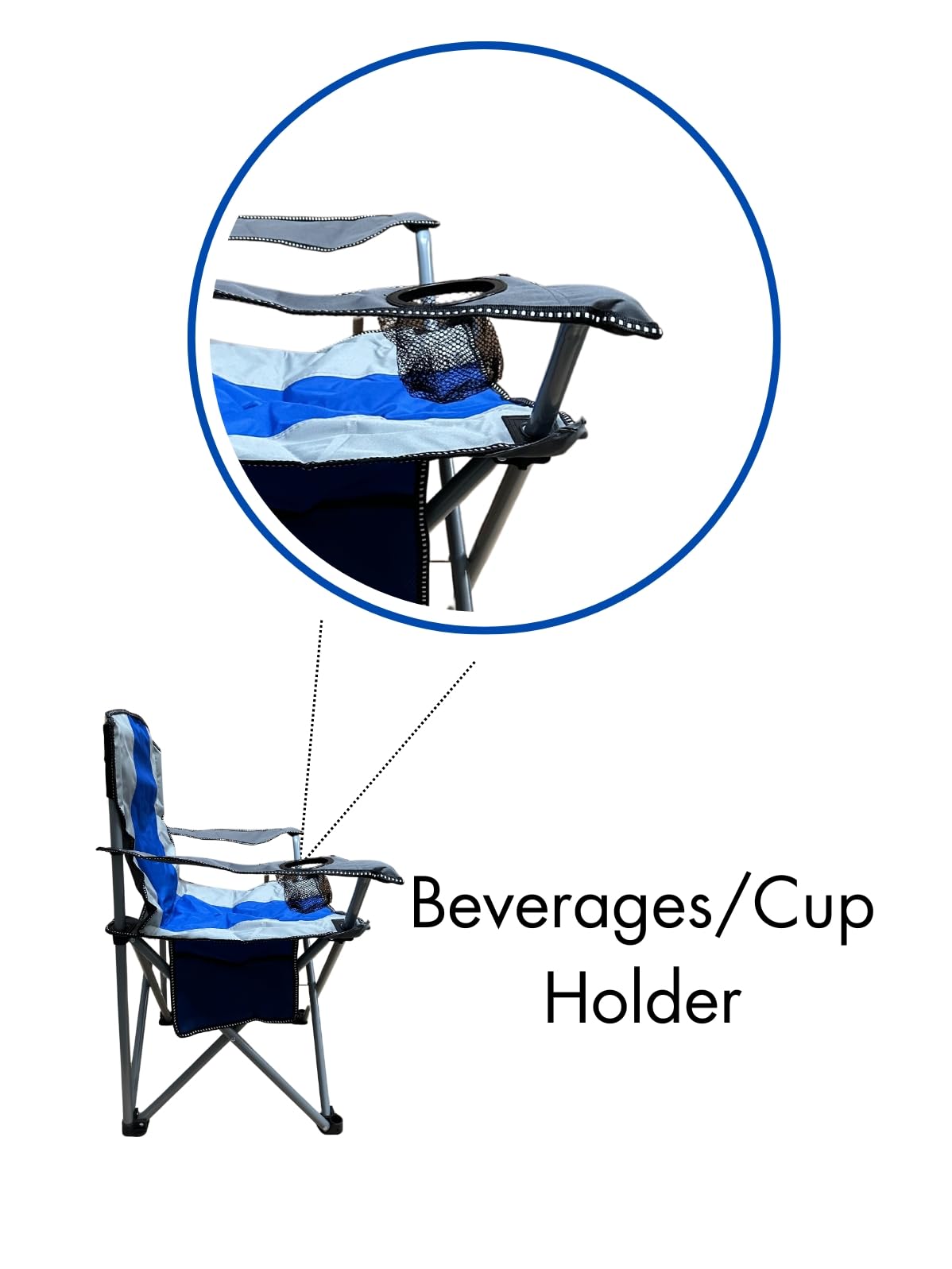 Suprills Premium Camping Chair - Essential Camping Accessories with Lightweight Folding Chair Design, 120kg Capacity, Convenient Cup Holder and Portable Carry Bag