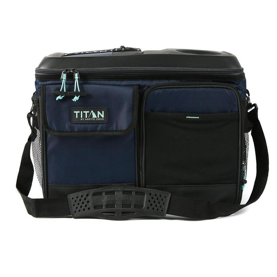 Arctic Zone Titan 50 Can Collapsible Cooler Ice Bag Food Drinks with Table Top Blue
