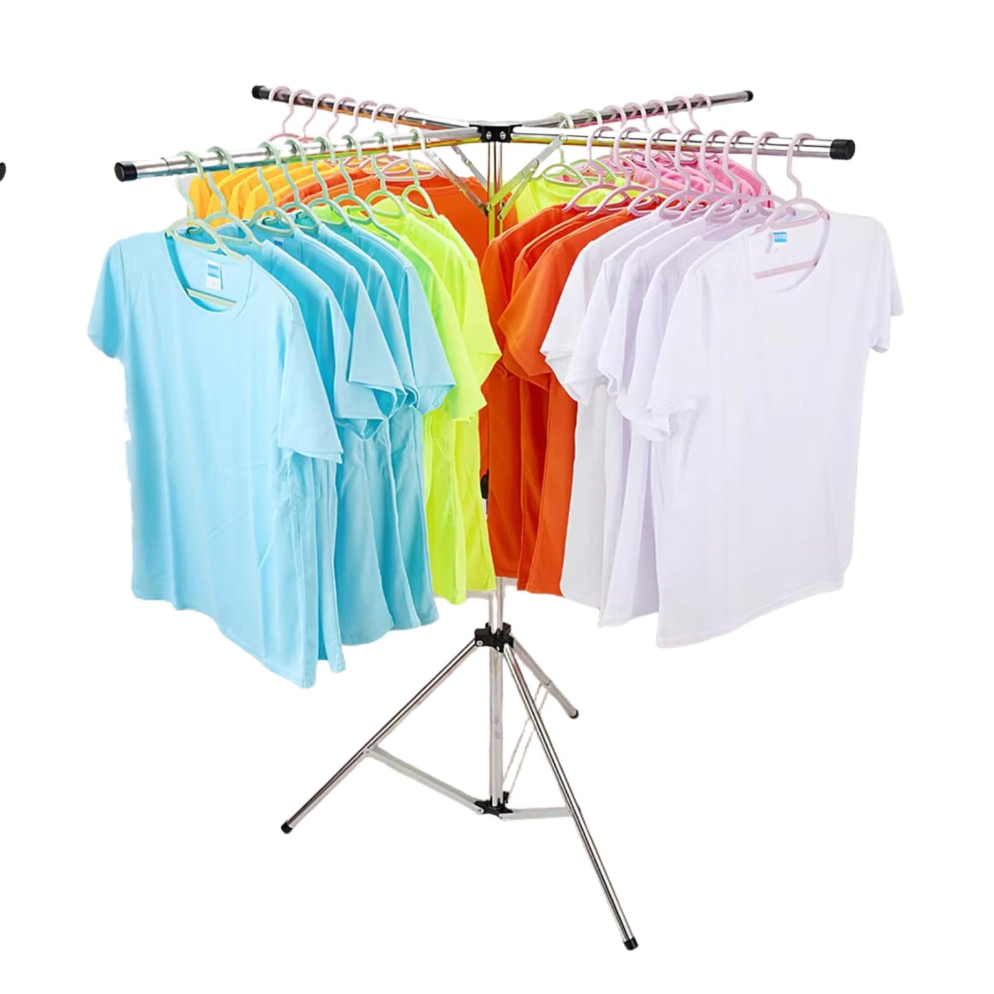 SUPER7 Super Folding Clothes Airer adjustable portable4 ARM Dryer Rack Laundry Rail Hanger Indoor Outdoor Folds Flat for Storage Easy Setup Great for Indoor Outdoor Use