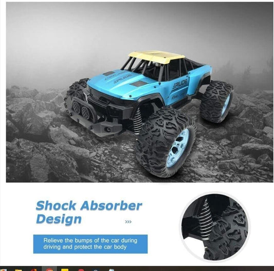 Super Grills RC Car 2.4G Remote Control Off-Road Climbing Vehicle Toy 1/12 High Speed Alloy Big Horsepower Monster Truck (Metallic Blue)