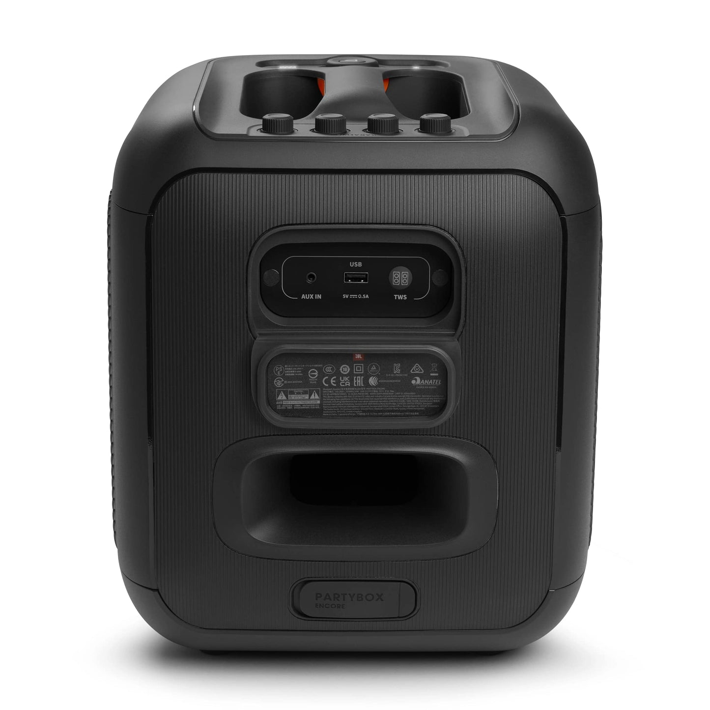 JBL PartyBox Encore Portable Indoor and Outdoor Party Speaker with Built-In Lights, IPX4 Splashproof Design, Deep Bass and 10 Hours of Playtime, in Black