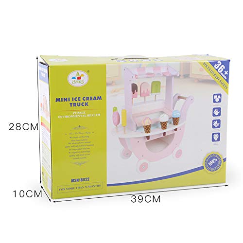 Suprills Wooden Ice Cream Sweet Cart — Kids Role Play Toy with Scoop & Learn Accessories