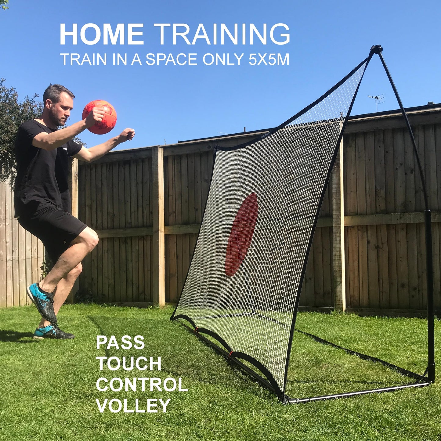 QUICKPLAY SPOT Target Football Rebounder Net Range | Multi-Sport Ball Skills Training - with free eCOACH training app | Football Rebound Net Available in 3 Sizes