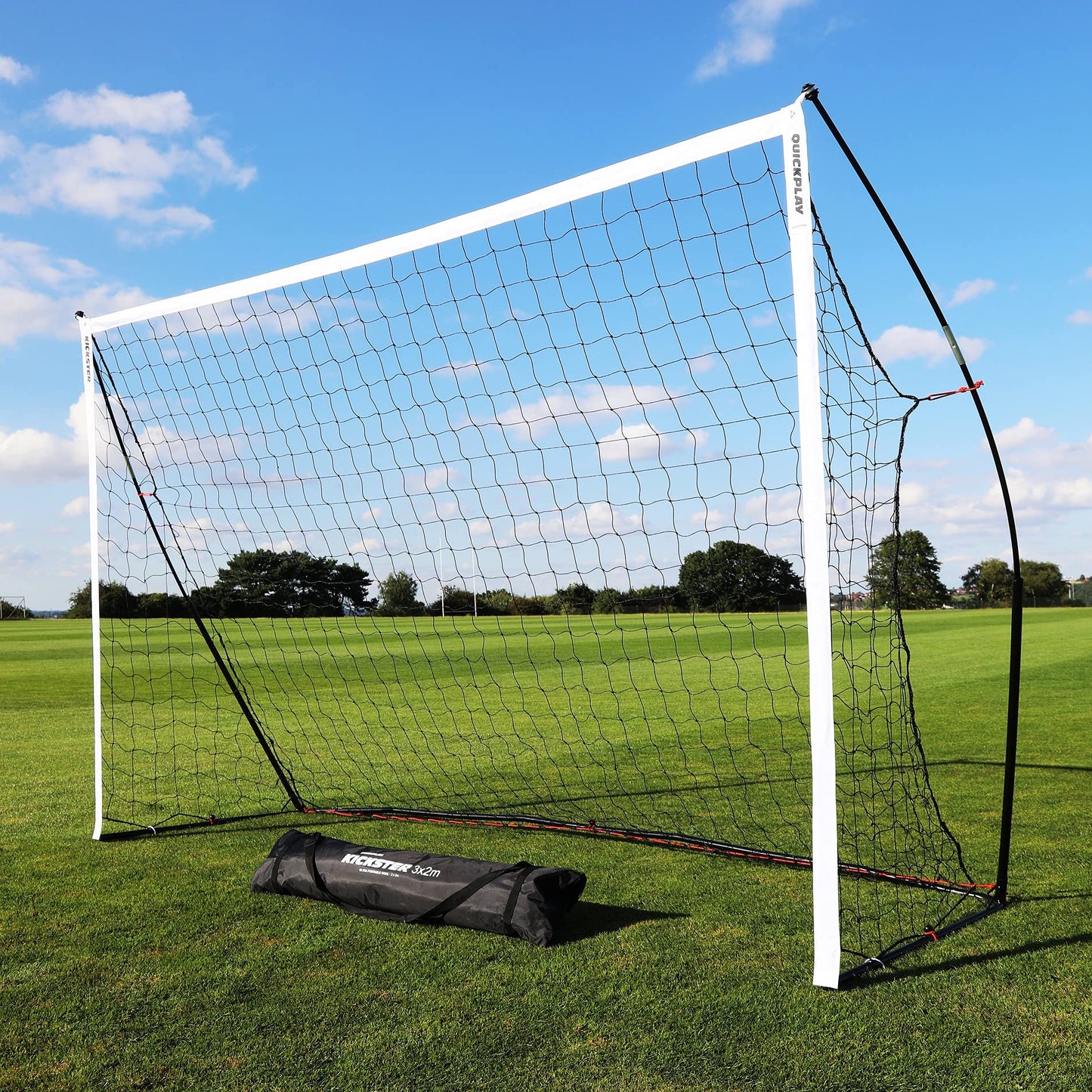 QUICKPLAY Kickster Football Goal– Ultra Portable Football Equipment includes Football Net and Carry Bag [Single Goal]