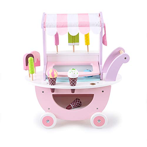 Suprills Wooden Ice Cream Sweet Cart — Kids Role Play Toy with Scoop & Learn Accessories