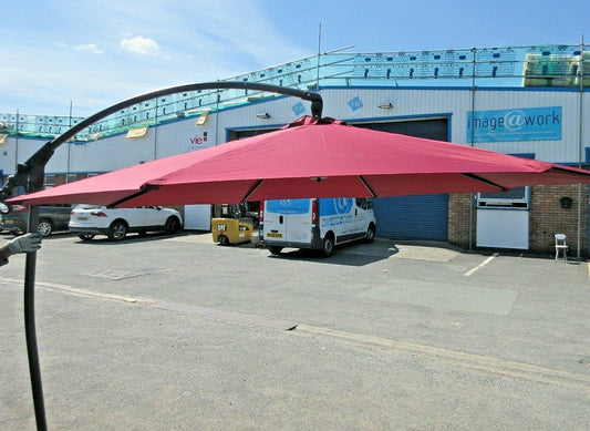 Super 3M Outdoor Parasol Patio Sun Shade Garden Banana Cantilever Umbrella with Base