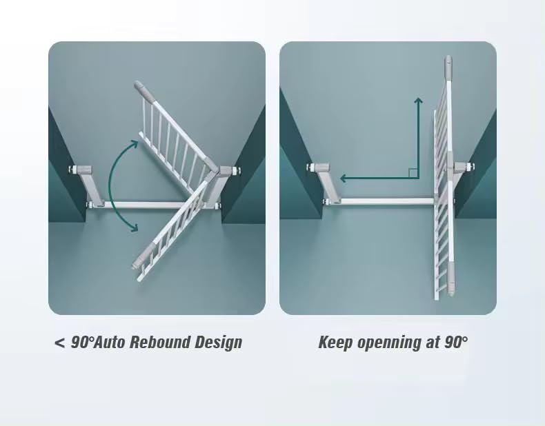 Suprills Metal Baby Safety Gate — Pressure Fit, Adjustable 73–80 cm, Extendable, for Stairs & Doorways