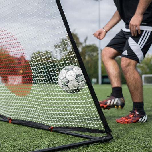 QUICKPLAY SPOT Target Football Rebounder Net Range | Multi-Sport Ball Skills Training - with free eCOACH training app | Football Rebound Net Available in 3 Sizes