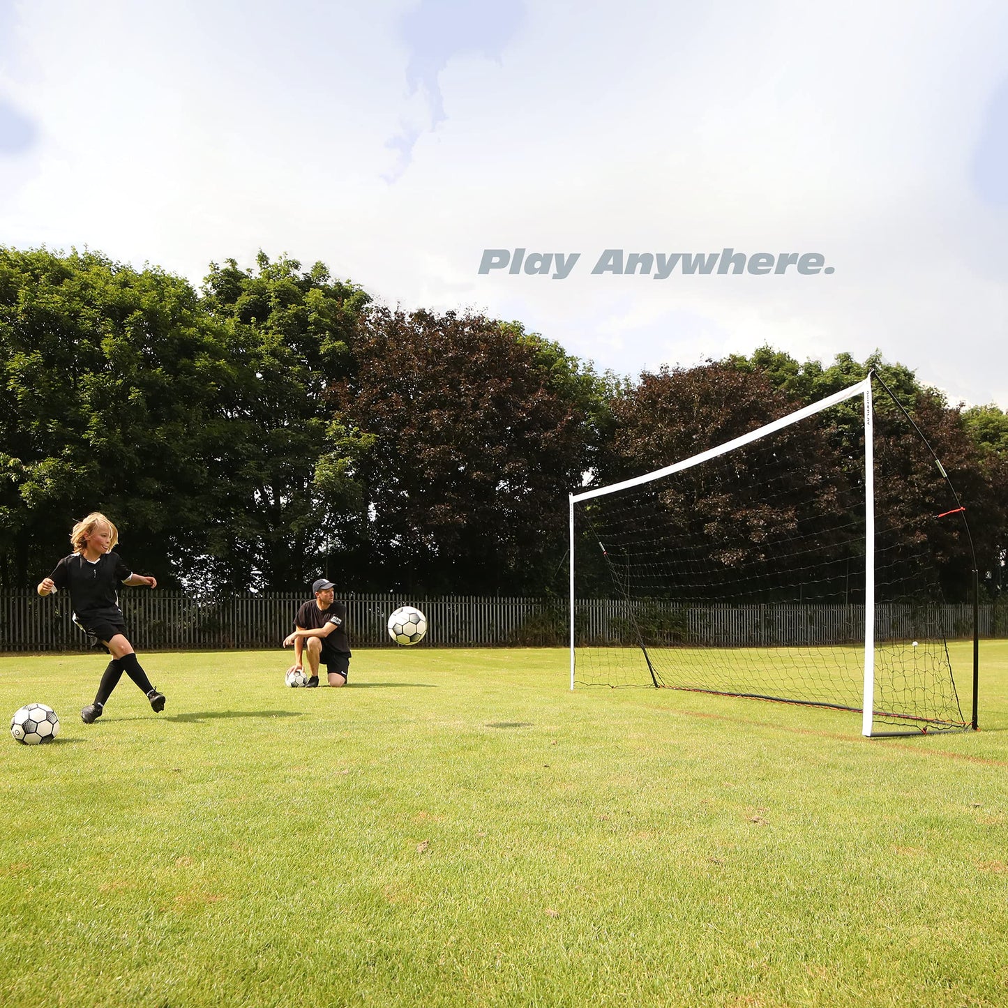 QUICKPLAY Kickster Football Goal– Ultra Portable Football Equipment includes Football Net and Carry Bag [Single Goal]