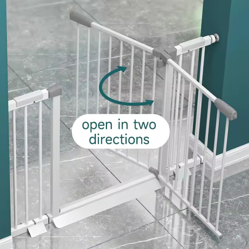 Suprills Metal Baby Safety Gate — Pressure Fit, Adjustable 73–80 cm, Extendable, for Stairs & Doorways