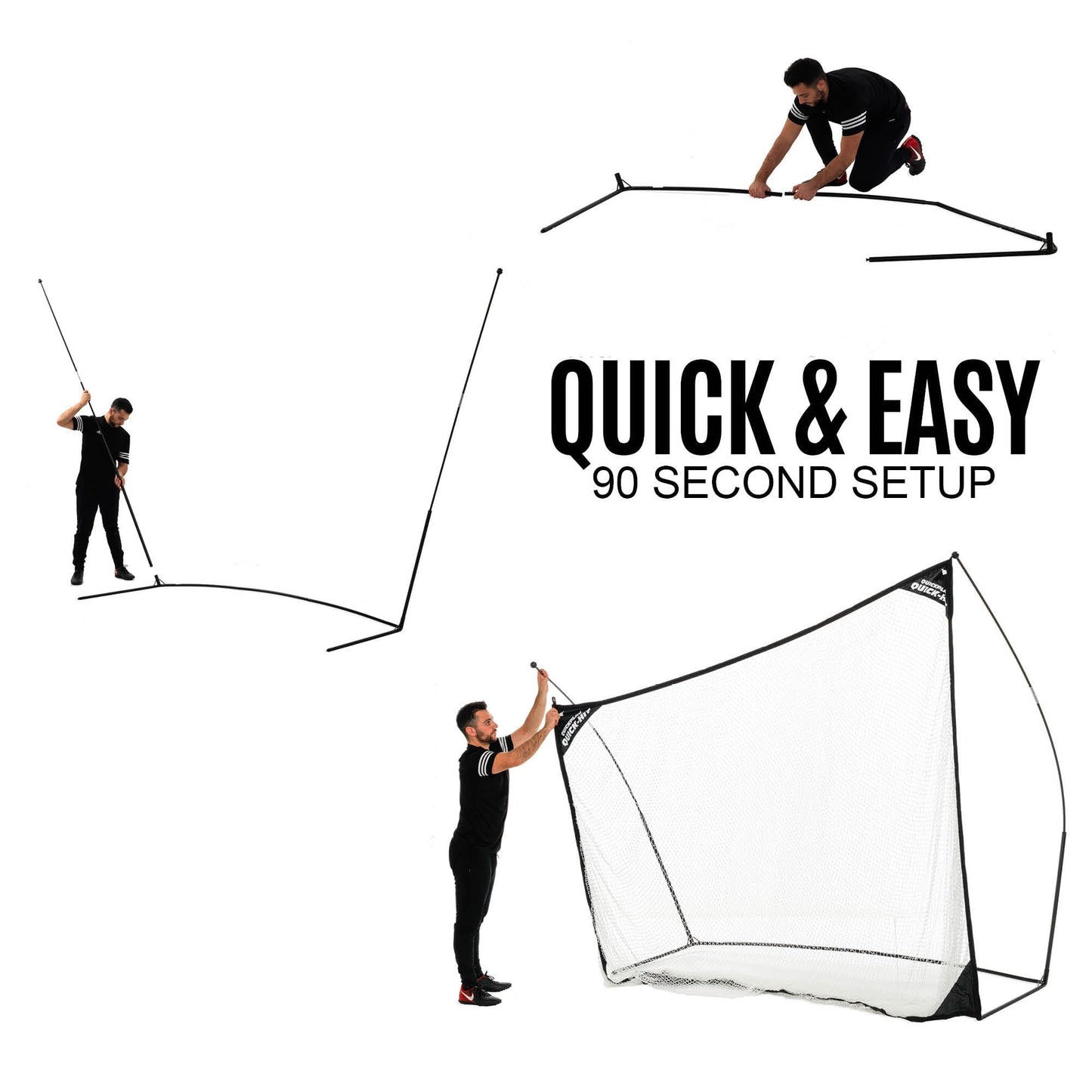 Kickster Academy Quick-Hit Baseball/Softball/Rounders Net - Ultra Portable Hitting/Pitching Net