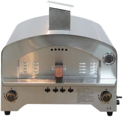 Suprills Pizza Oven for Outdoor BBQ - Includes Pizza Stone, Stainless Steel Gas BBQ Table Top, Temperature Gauge -Fired with Gas Suitable for up to 16” Pizzas