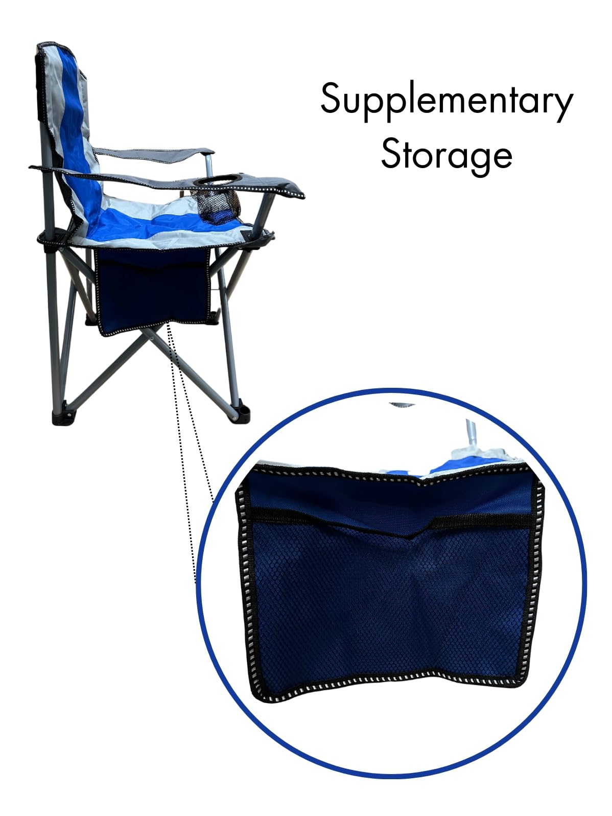 Suprills Premium Camping Chair - Essential Camping Accessories with Lightweight Folding Chair Design, 120kg Capacity, Convenient Cup Holder and Portable Carry Bag