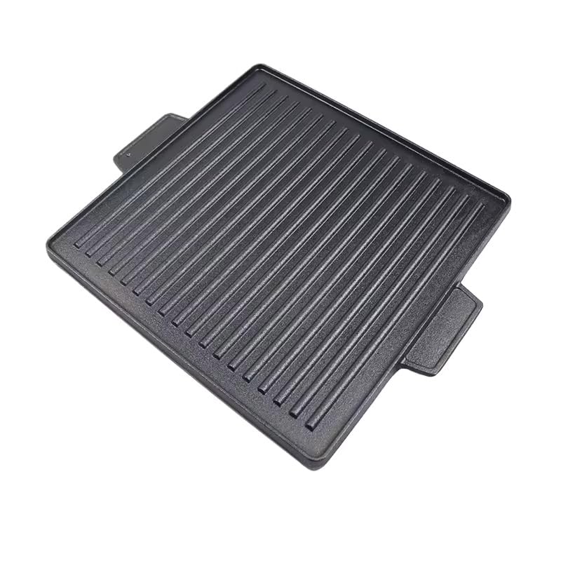 Suprills Cast Iron Double-Sided Reversible Grill Griddle — 37.5 x 37.5 cm, Heavy Duty for BBQ & Stoves