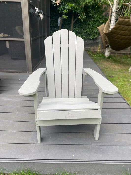 Super grills Outdoors Adirondack Chair Weather Resistant Patio Chair Outdoor Armchair Lounger for Fire Pit Patio Garden Backyard (Gray)
