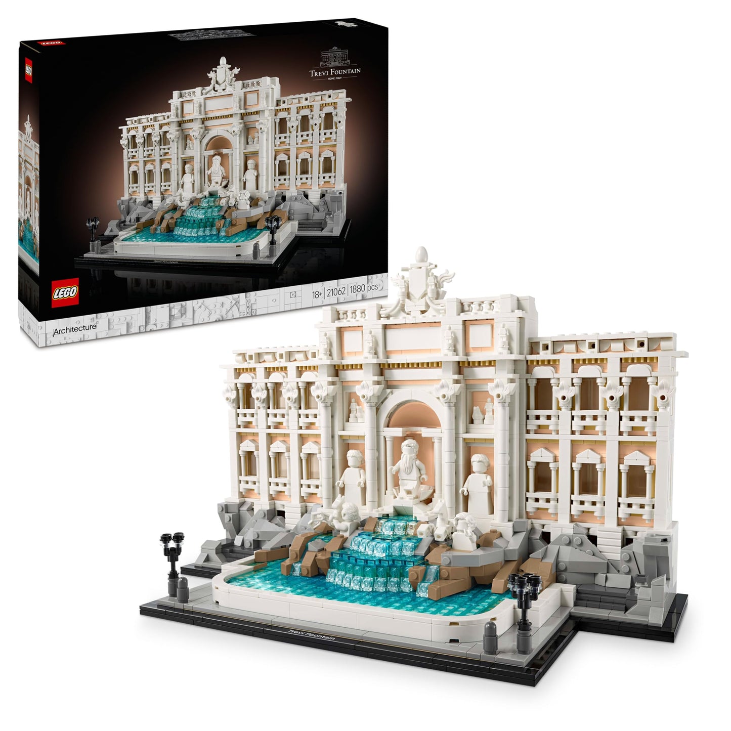 LEGO Architecture Trevi Fountain Model Kit – Baroque DIY Set with Sculptures & Façade (21062)