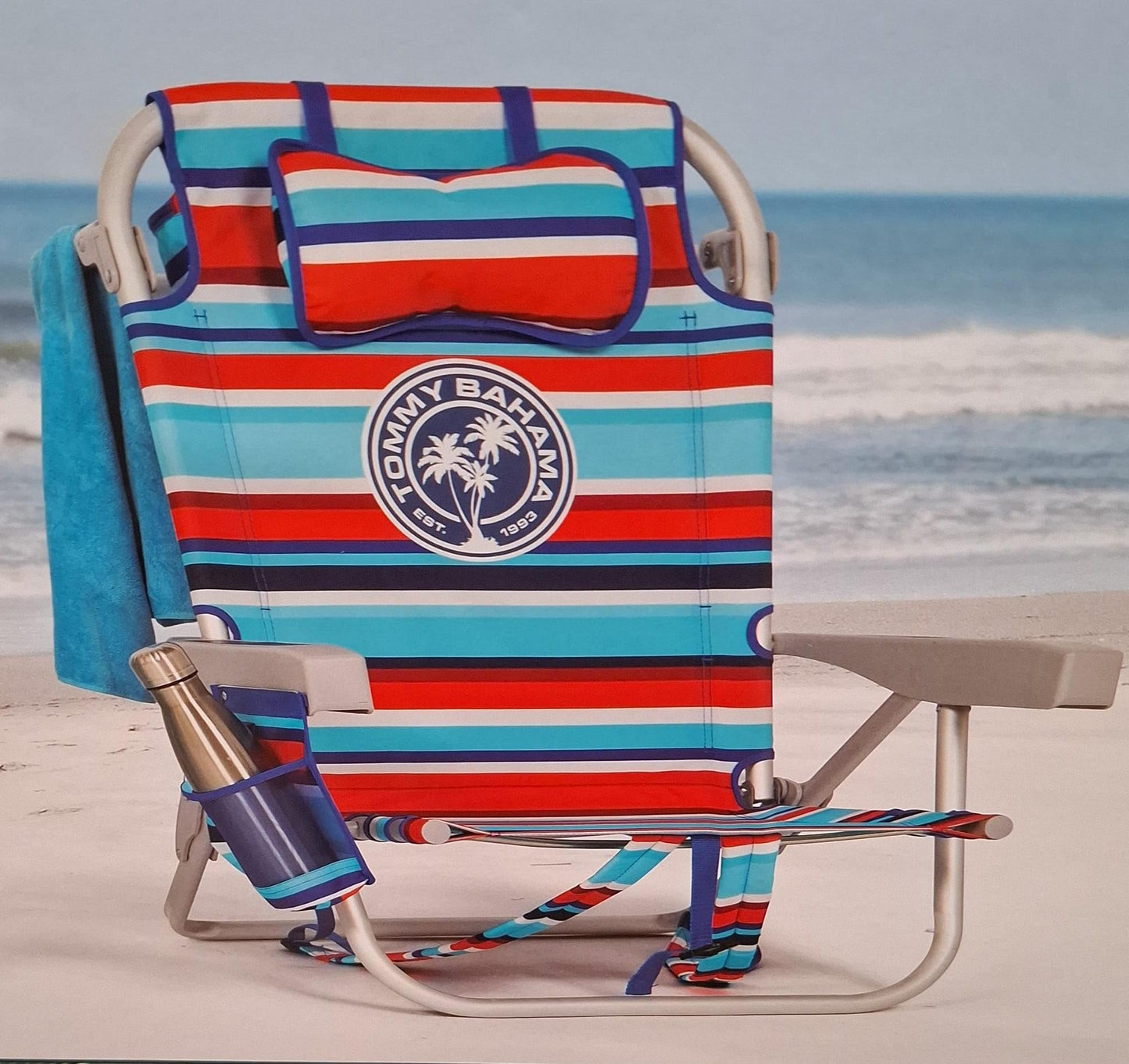 Tommy Bahama Backpack Beach Chair 2 Pack Aluminum Blue