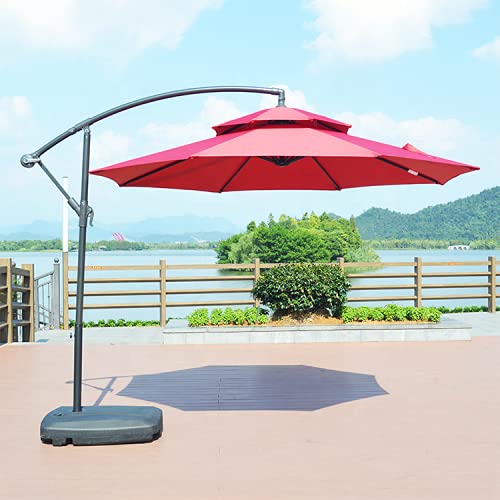 Super 3M Outdoor Parasol Patio Sun Shade Garden Banana Cantilever Umbrella with Base