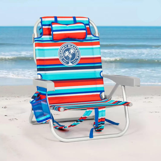 Tommy Bahama Beach Chair Model 2025. Red/Blue Stripes.