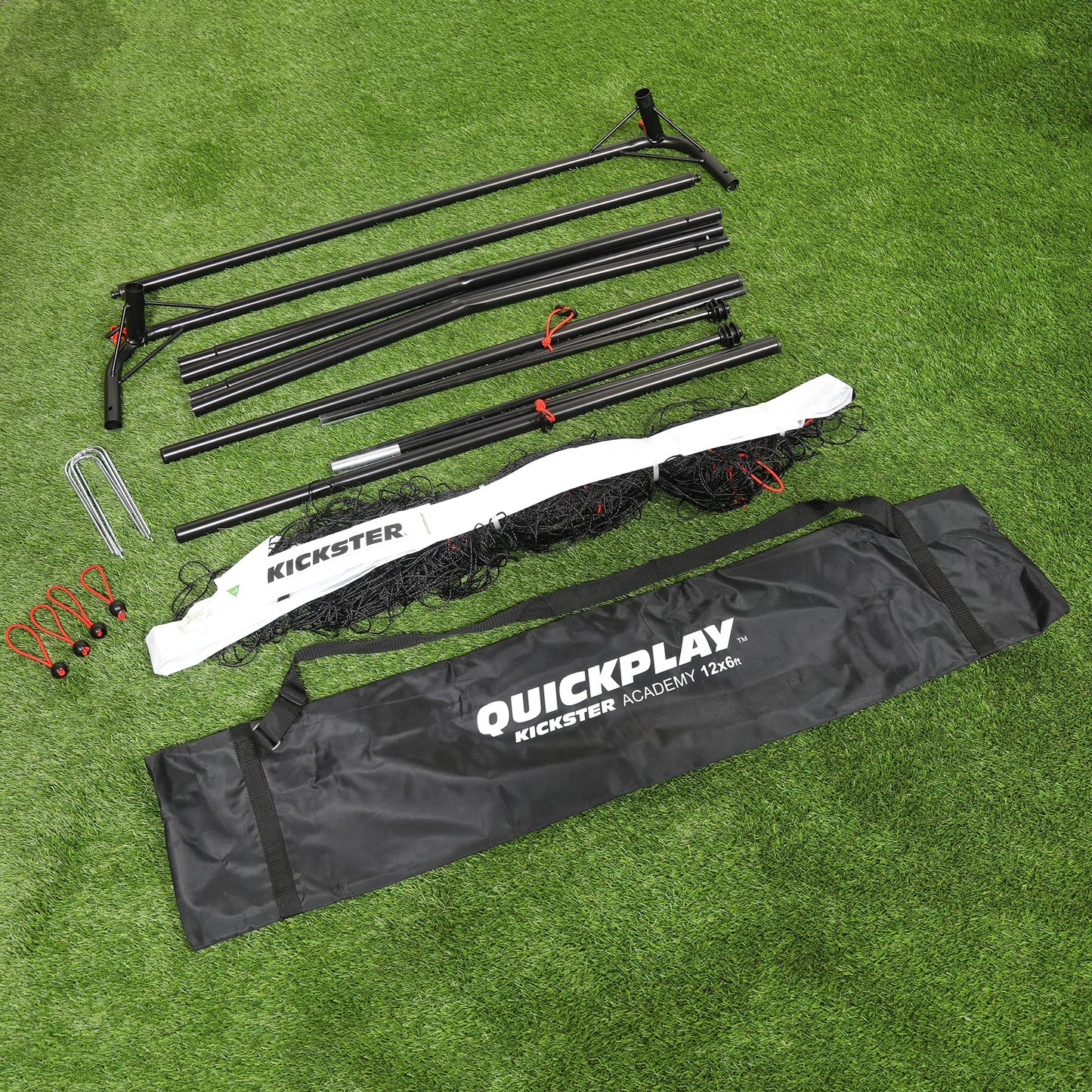 QUICKPLAY Kickster Football Goal– Ultra Portable Football Equipment includes Football Net and Carry Bag [Single Goal]